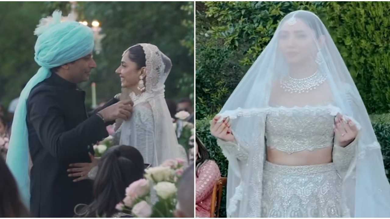 Mahira Khan and Salim Karim wedding: Bride stuns in pastel lehenga, groom sheds happy tears on seeing her; watch
